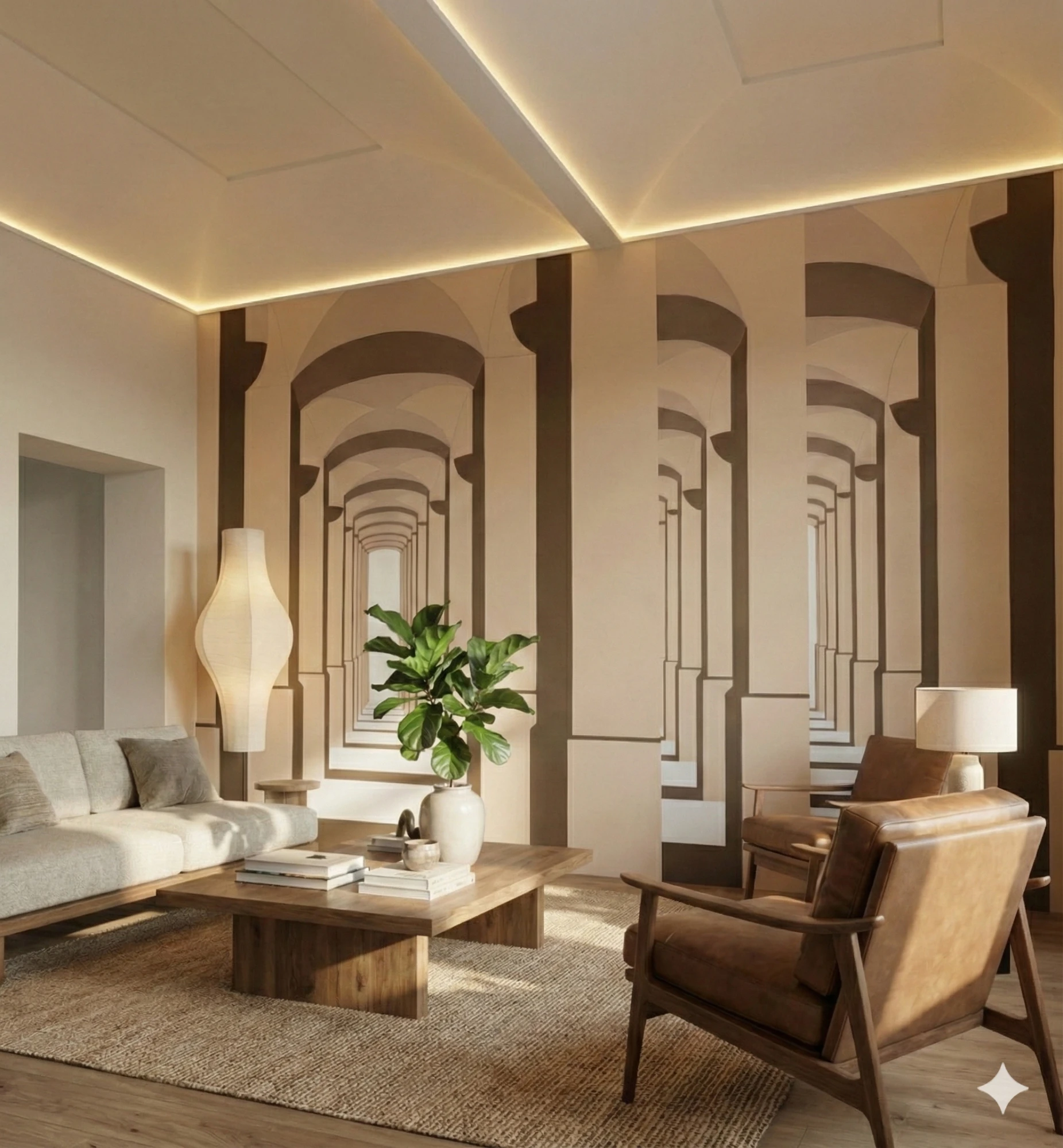 Malba iluzivní arkádové chodby — technika Decor